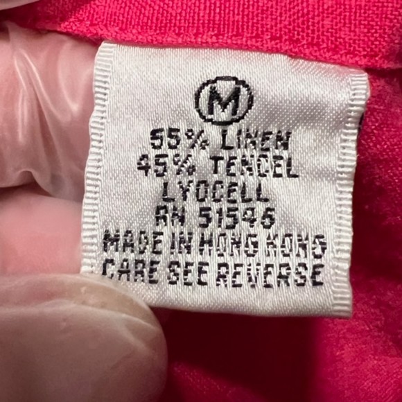 Paul Harris Design Pink Linen Tencel Blend Barbie Core Sleeveless Top Size Med - Picture 8 of 12